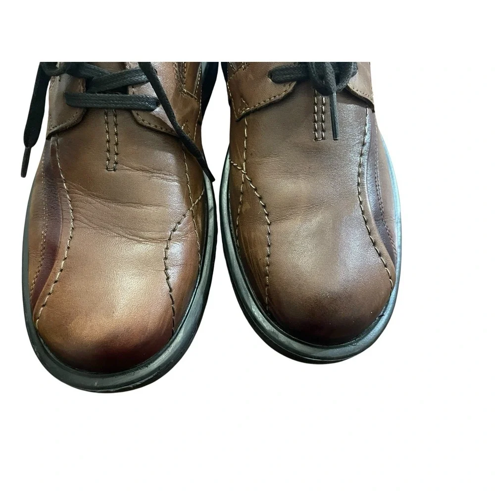 Clarks Men Sz 8 Oxford Shoes Gessler Lace Business Casual Brown Tie Comfort
